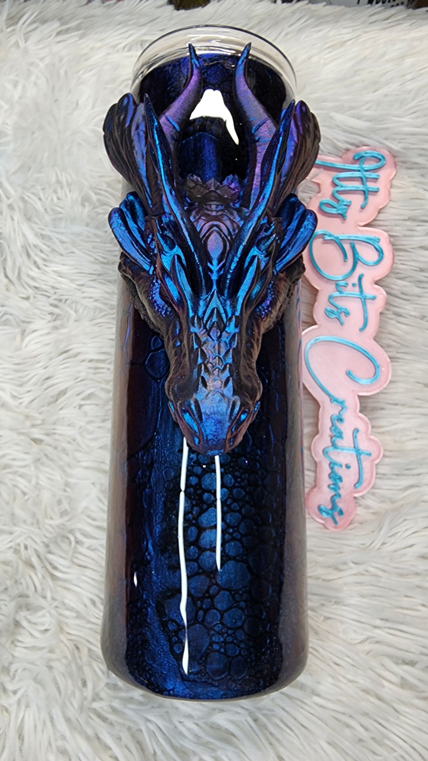 30 oz Black Purple Blue Dragon