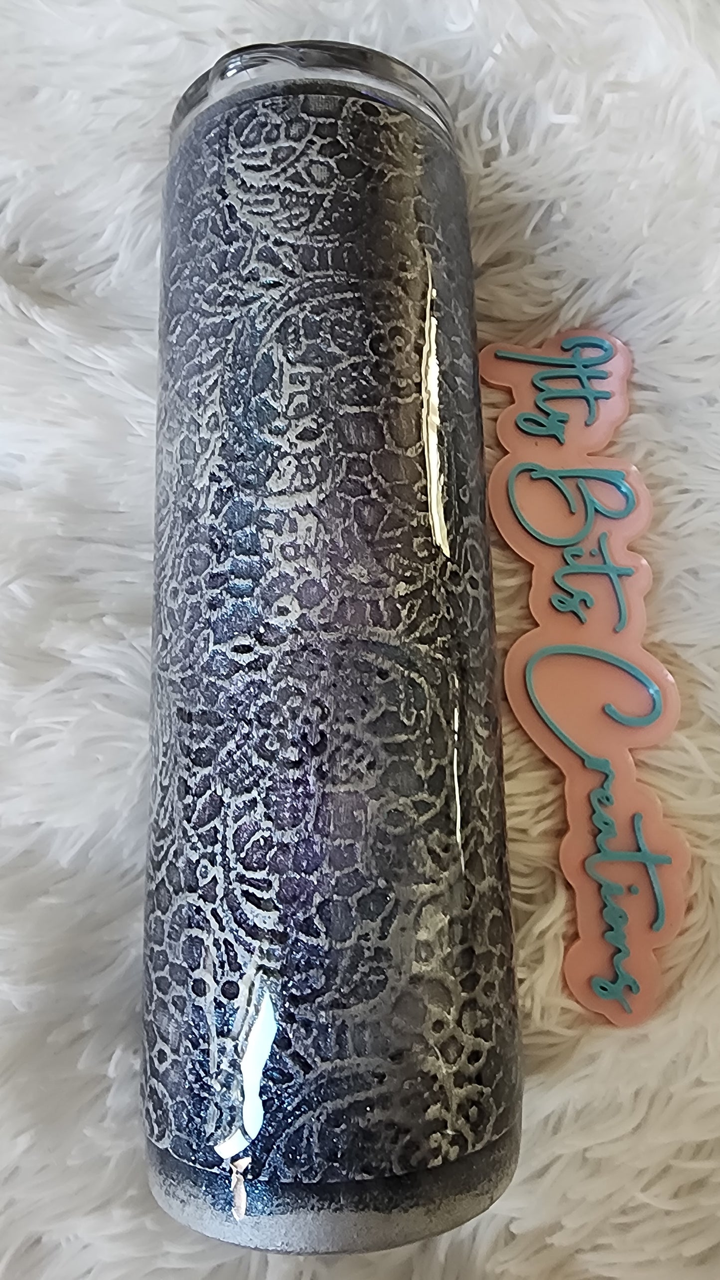 30 oz Blue Purple Chameleon Real Faux Leather