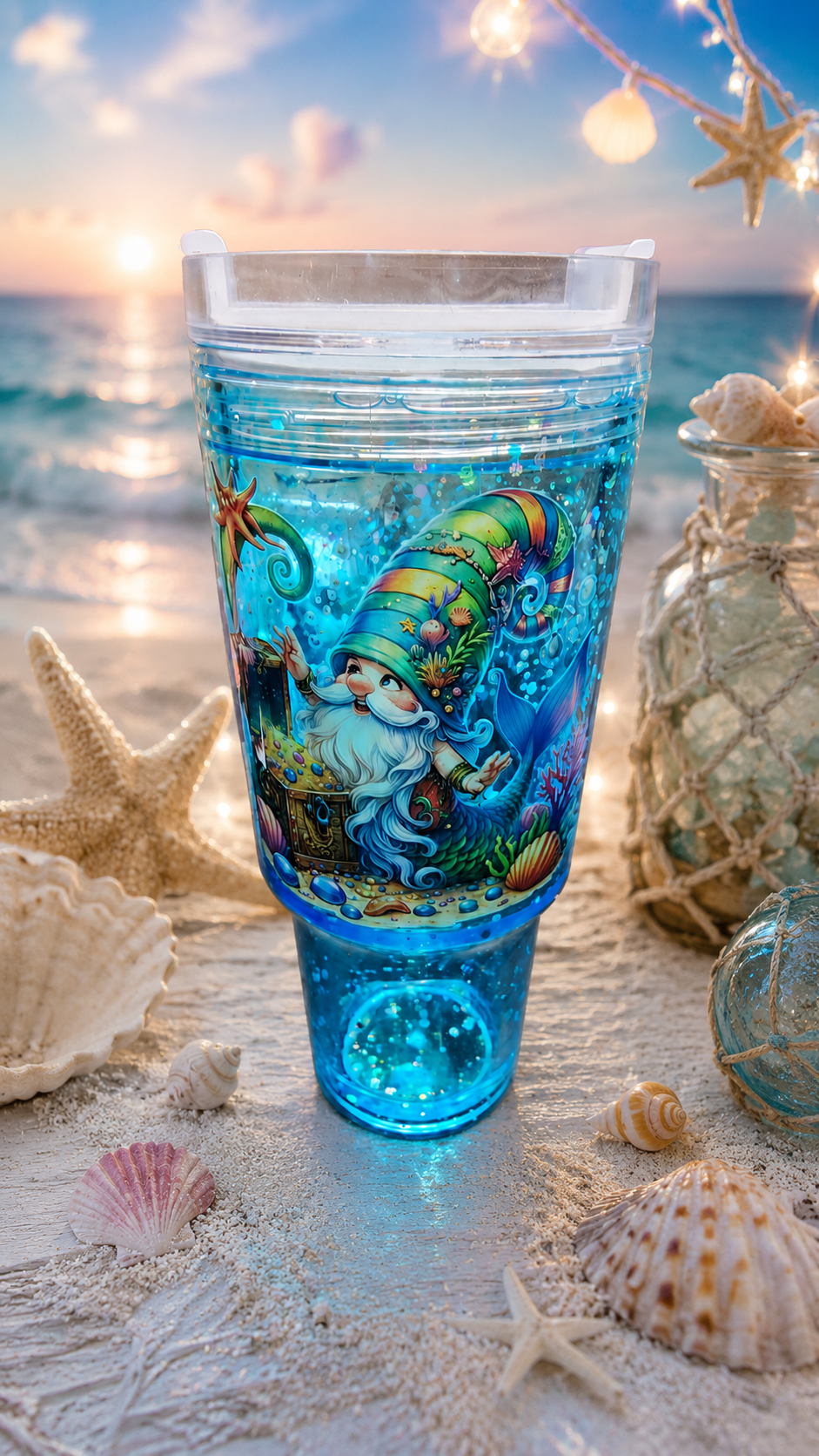 30 oz Papa Mermaid snowglobe