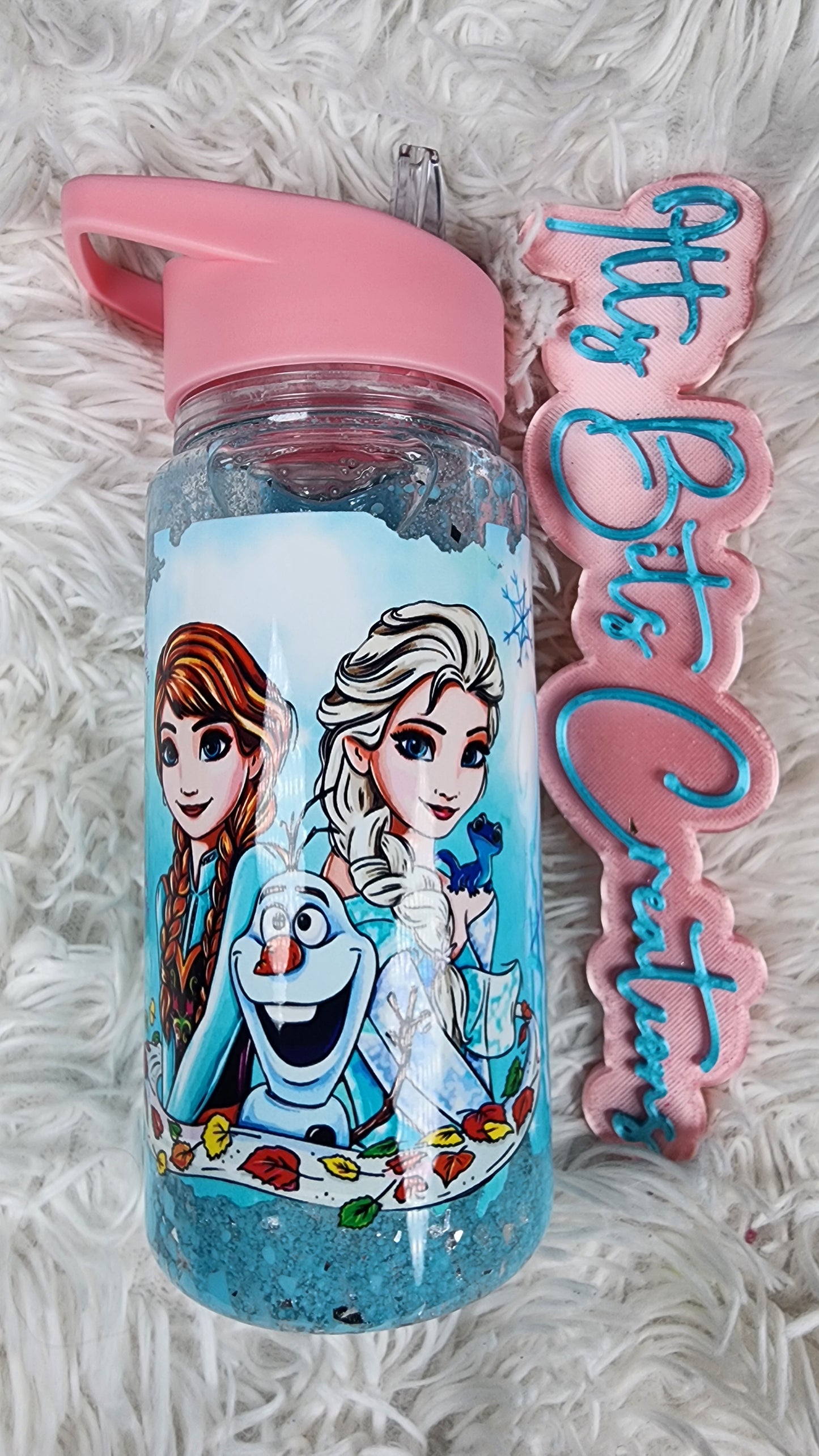 16 oz COLD kids flip lid snowglobe