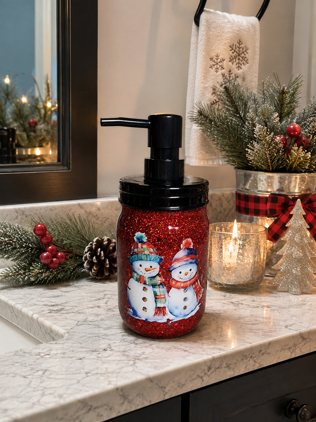 Red Christmas Soap Dispenser