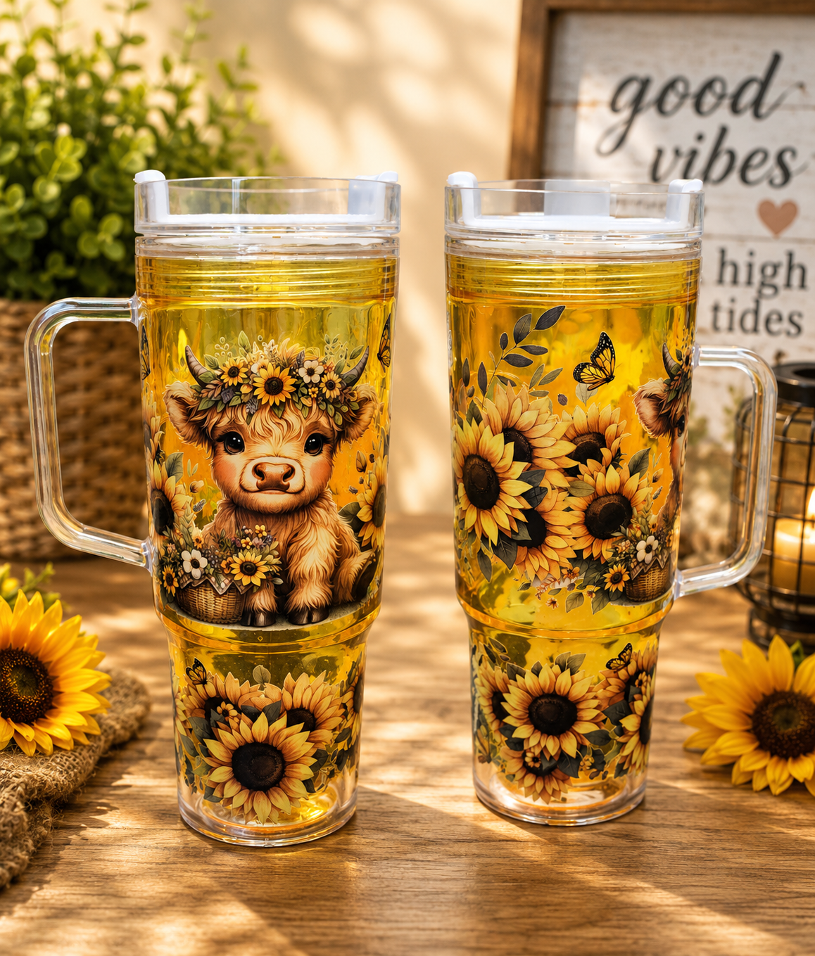 30 oz Sunflower Cow snowglobe