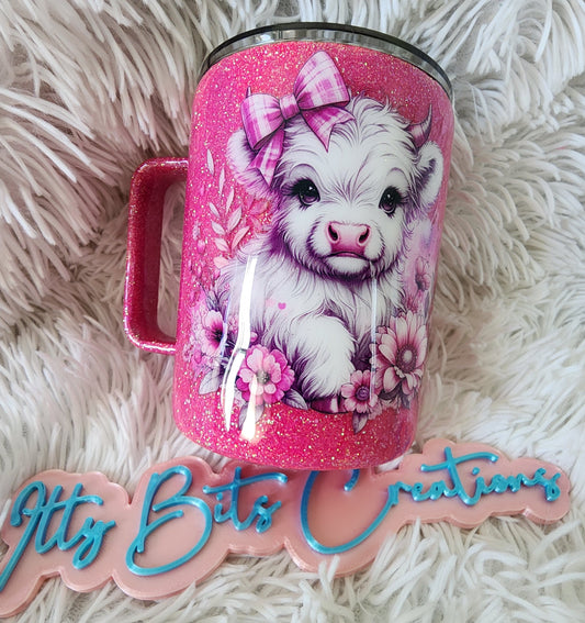 10 oz Pink Cow Coffee Cup