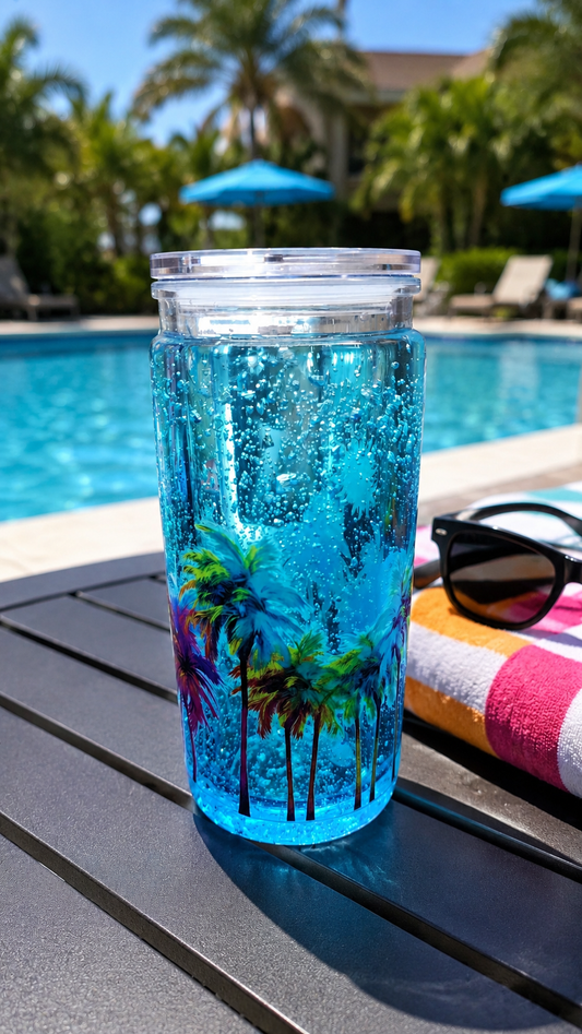 20 oz Paradise Palms snowglobe