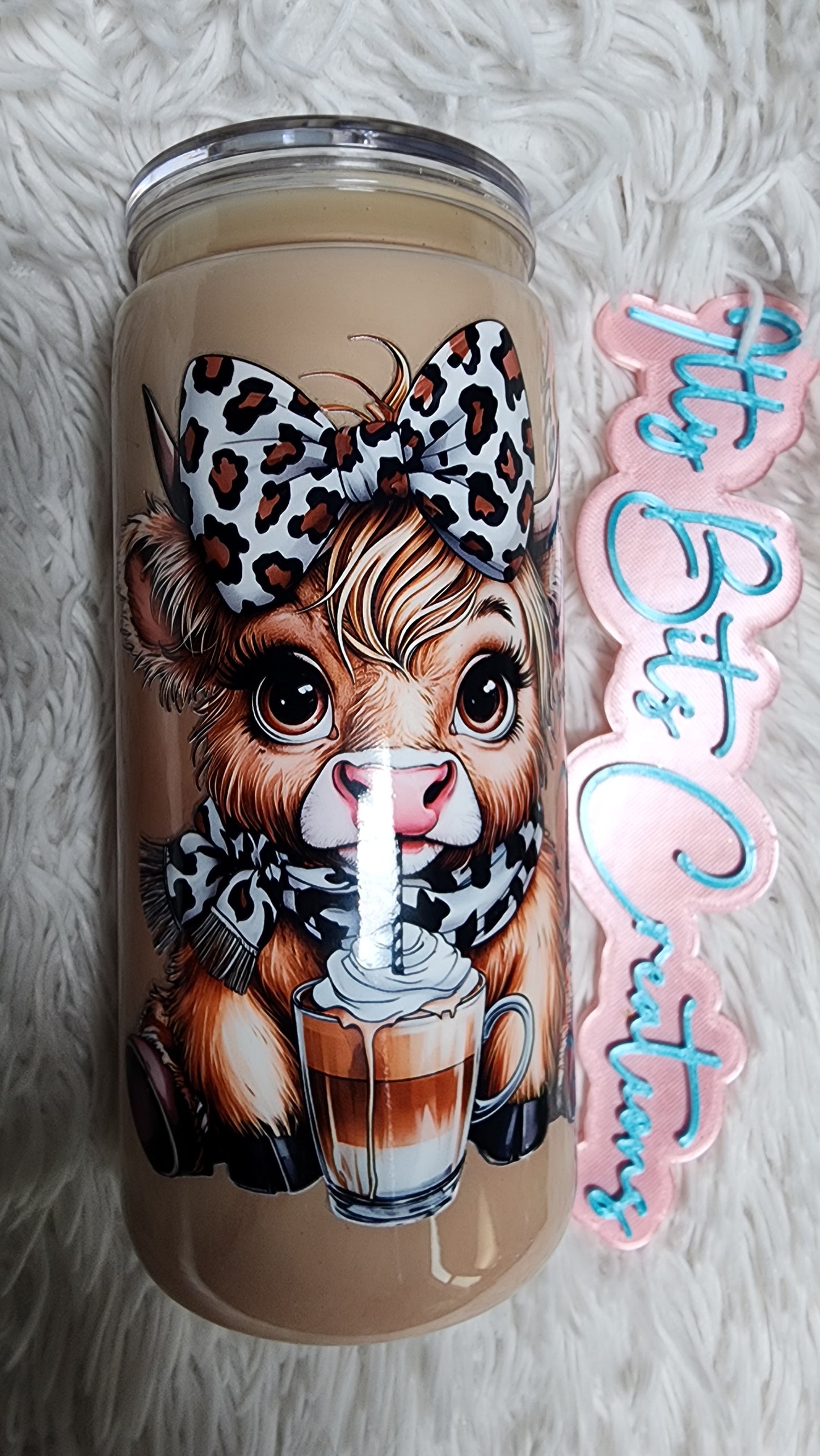 20 oz Paint Snow Globe Leopard Cow