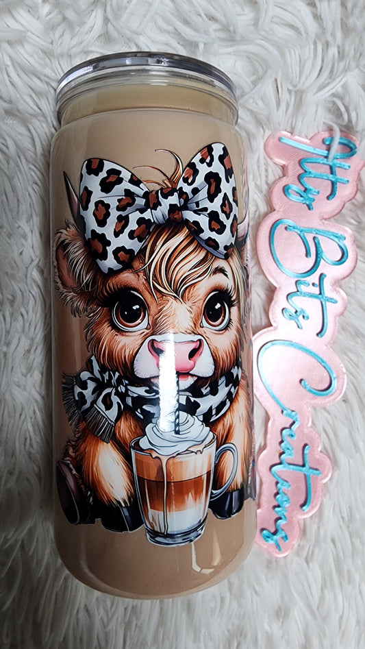 20 oz Paint Snow Globe Leopard Cow