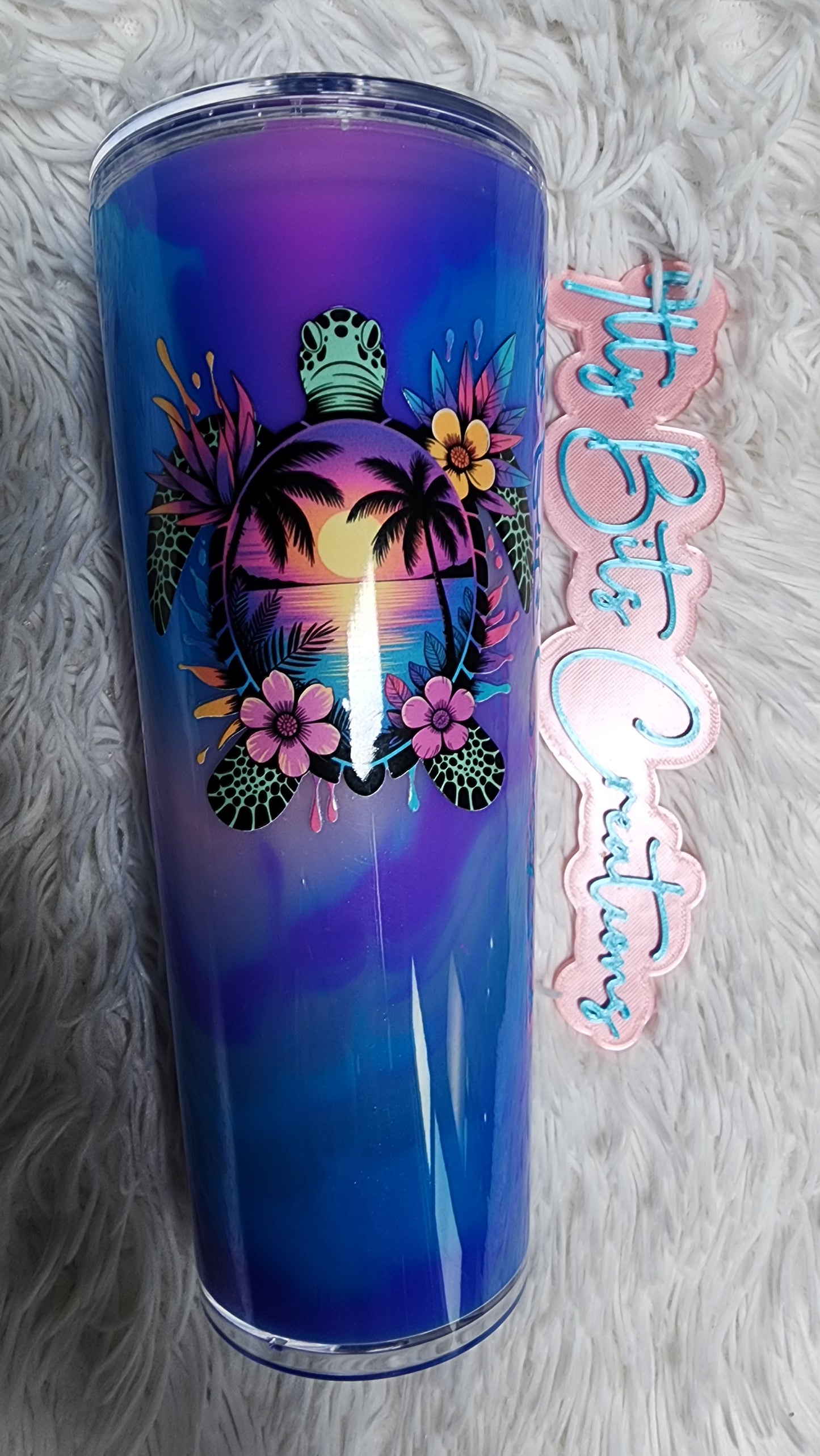 24 oz Paint Snow Globe Ocean Turtle