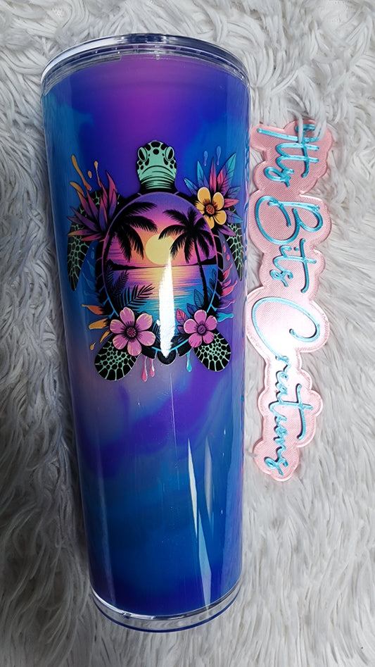 24 oz Paint Snow Globe Ocean Turtle
