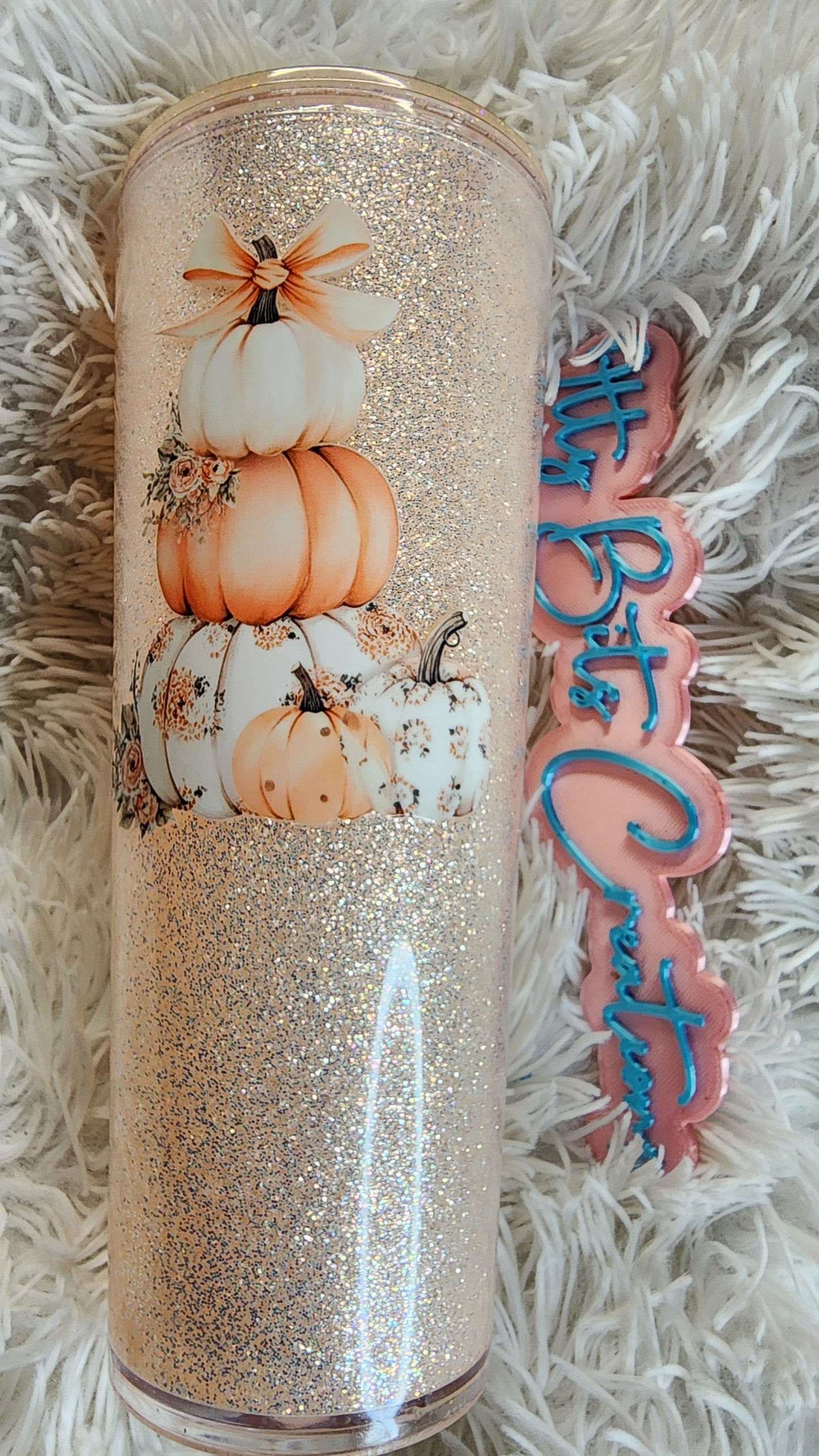 24 oz Peachy Pumpkins DRY Snowglobe