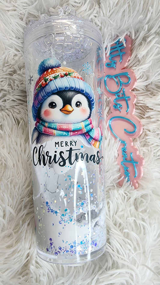 24 oz Snowy Penquins Snowglobe