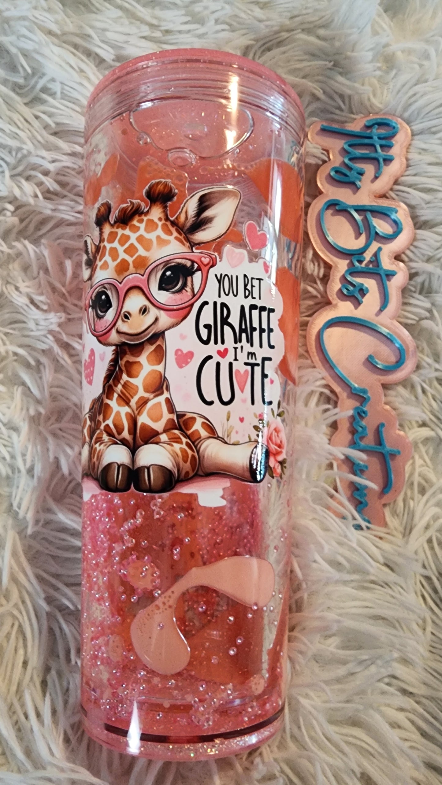 24 oz Acrylic Lava Peach Giraffe
