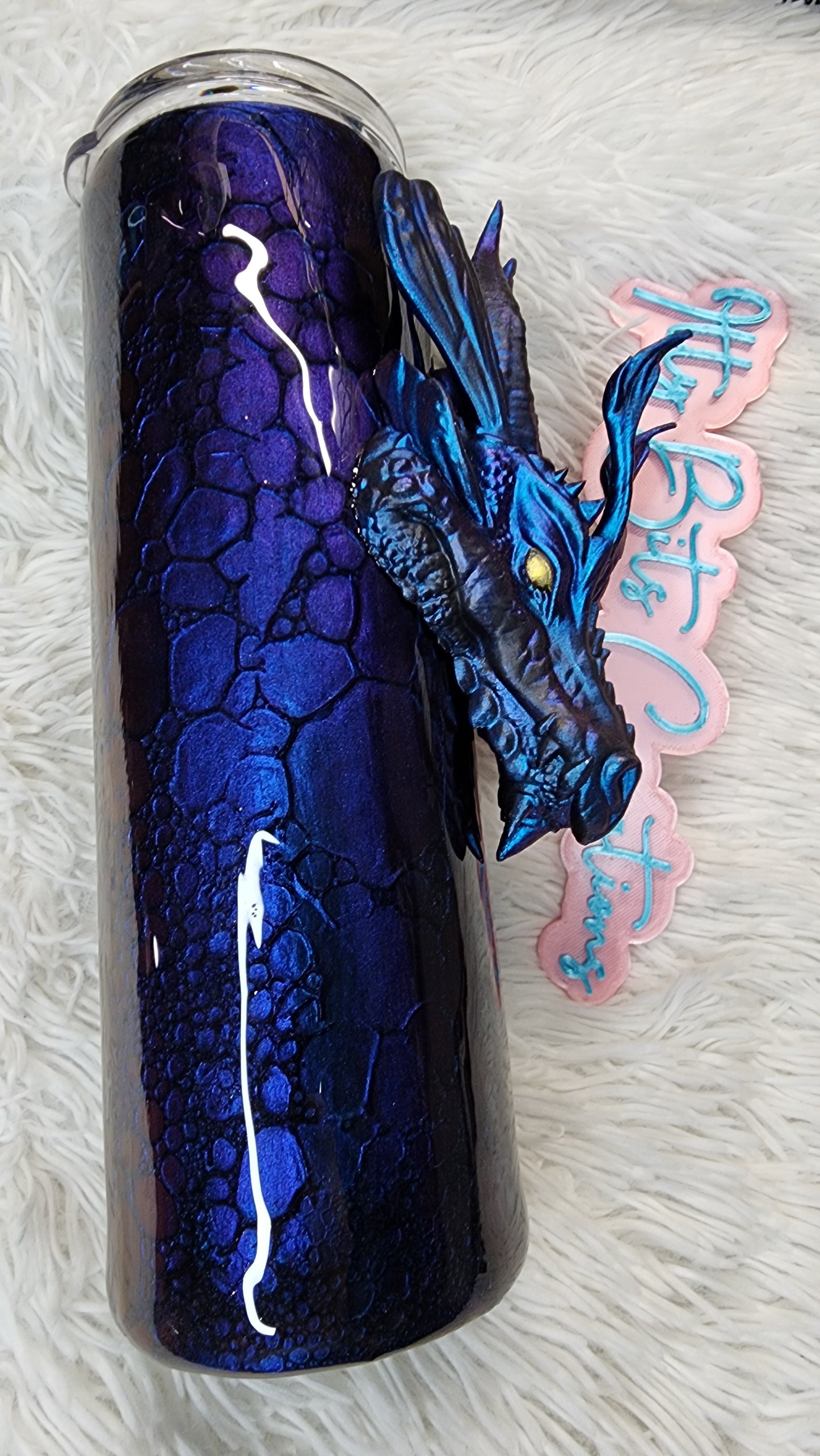 30 oz Black Purple Blue Dragon