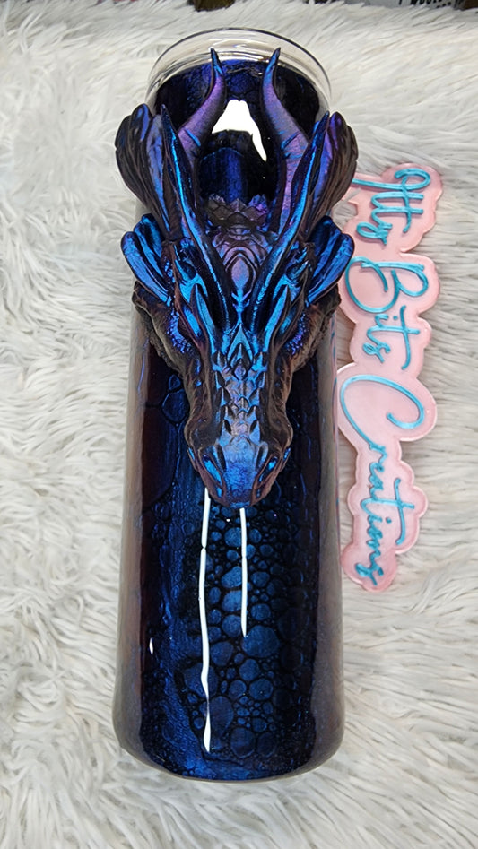 30 oz Black Purple Blue Dragon