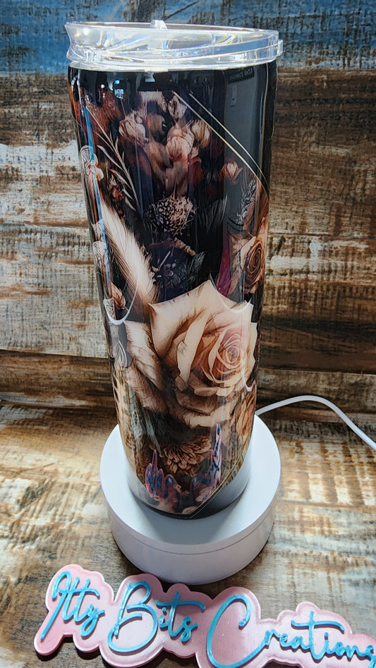 30 oz Black Rose Feathers