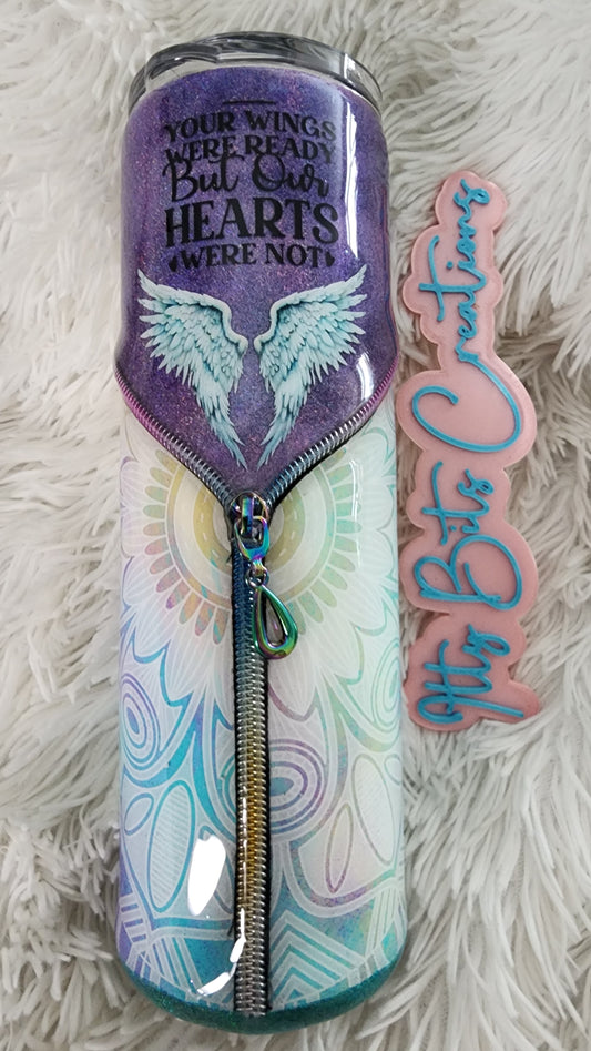 30 oz zipper Mandala Wings