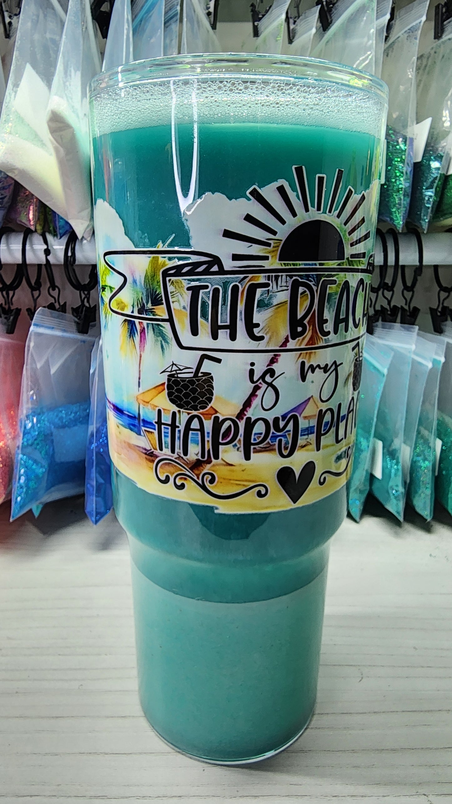 40 oz snowglobe Clearwater Beach Sand