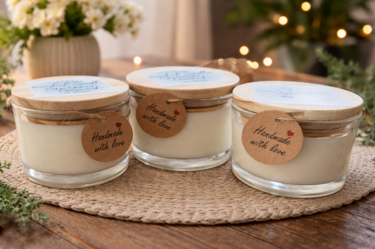 4 oz Glass Bamboo Lid Candles