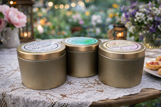 4 oz Gold or Black Candle Tins