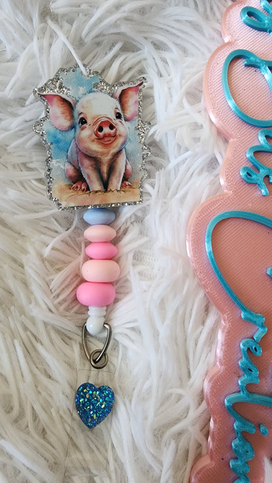 Badge Reel Cute Pig