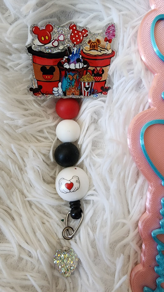 Badge Reel Mouse Coffee