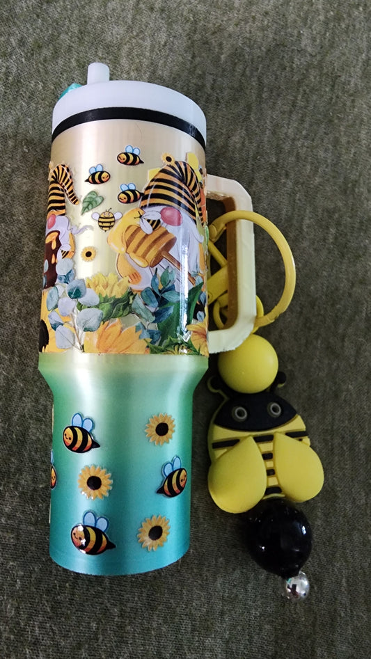 Bee Gnome Tumbler Keychain