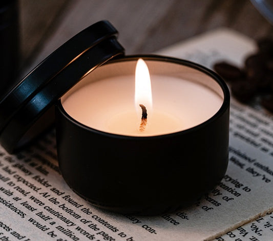 Black Tin Candle (approximately 4 oz)