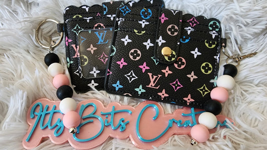 Card Holder Wallet Black Pink White