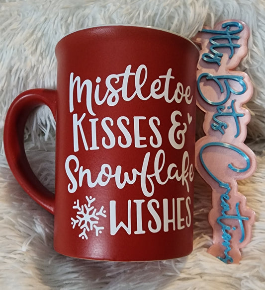 Mistletoe Kisses heavy ceramic mug