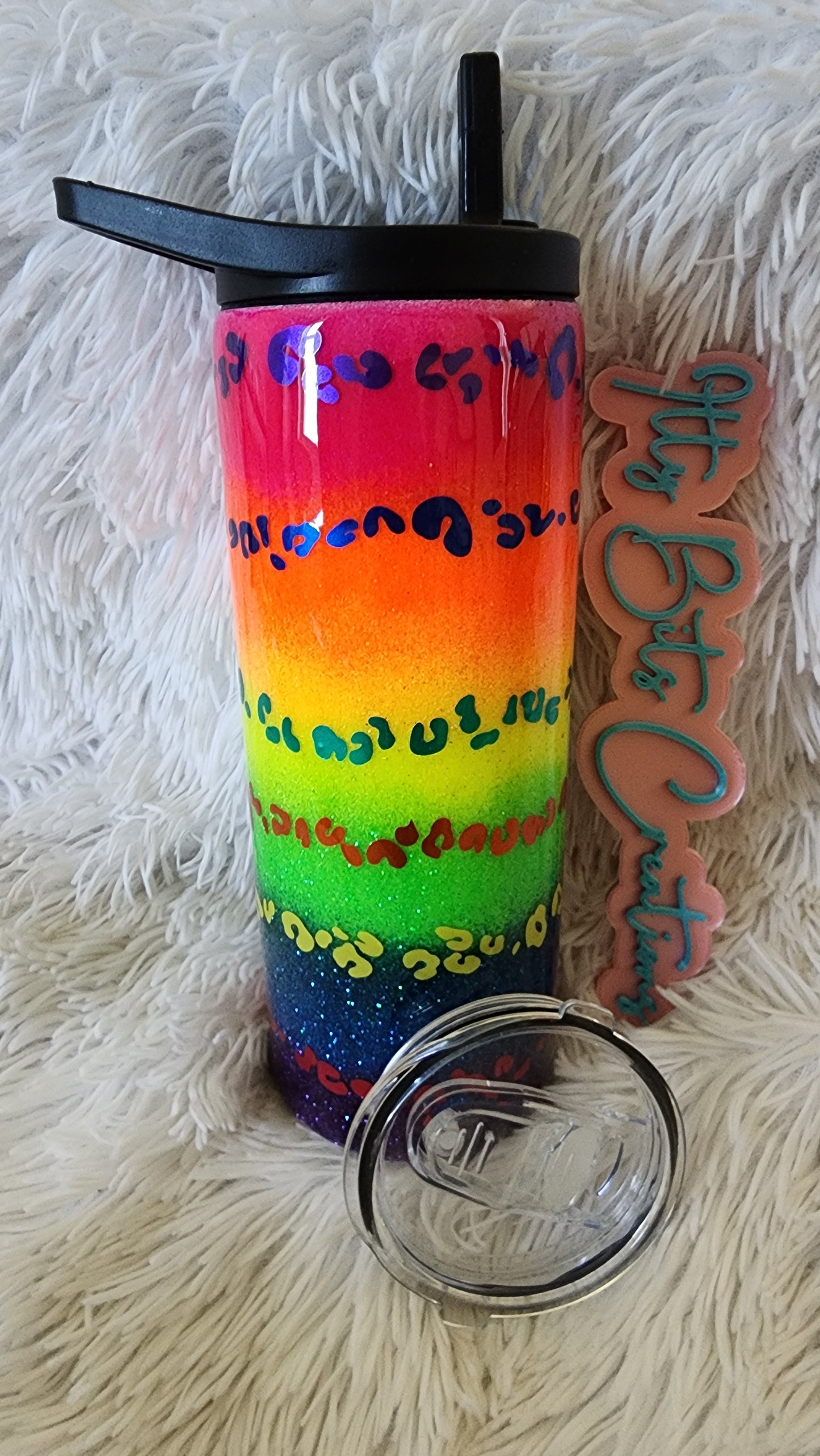 25 oz Duo Hydro Neon Rainbow Cheetah