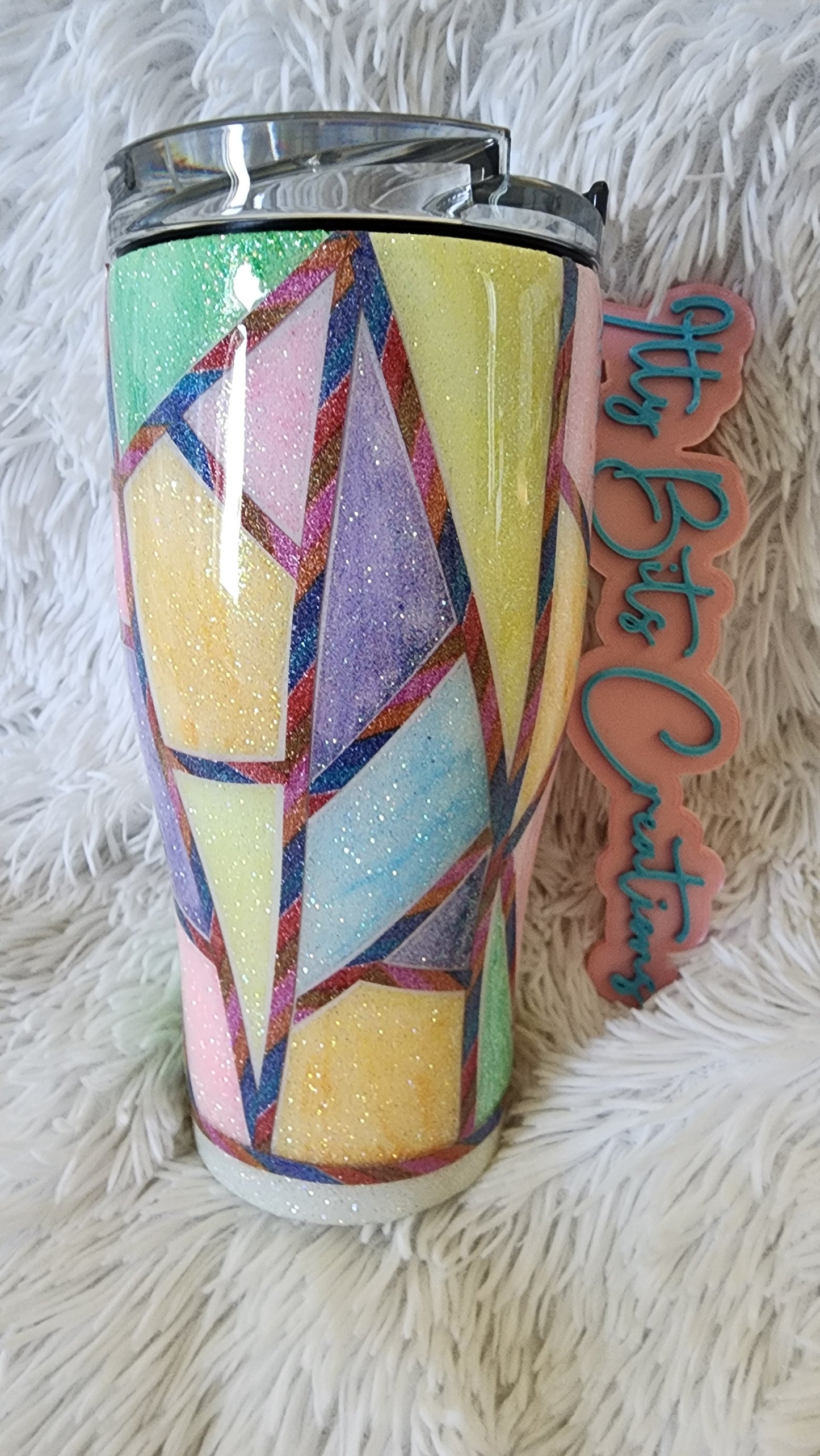 30 Oz Pastel Rainbow Stained Glass