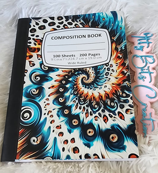Peacock Swirl Comp Notebook