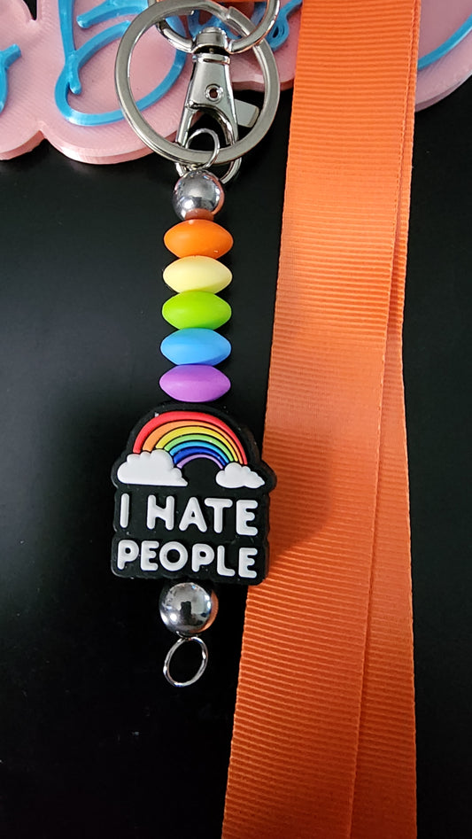 Rainbow people lanyard
