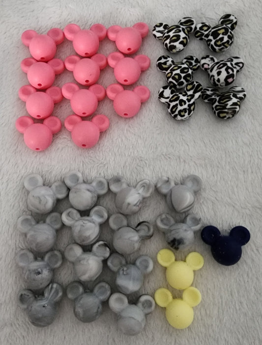 34 Silicone Mouse Beads