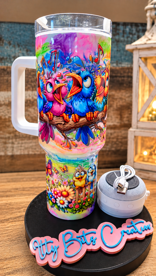 40 oz Birds Speaker Tumbler
