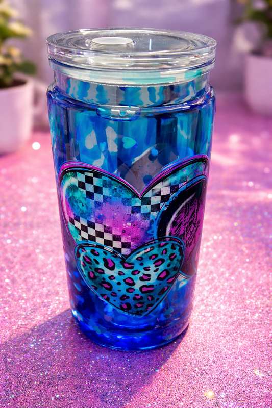 20 oz Blue Heart snowglobe
