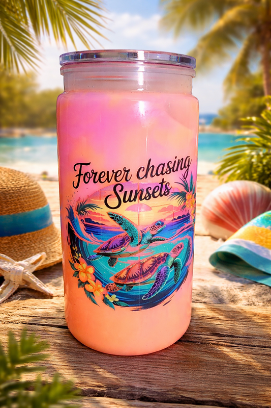 20 oz Chasing Sunsets snowglobe
