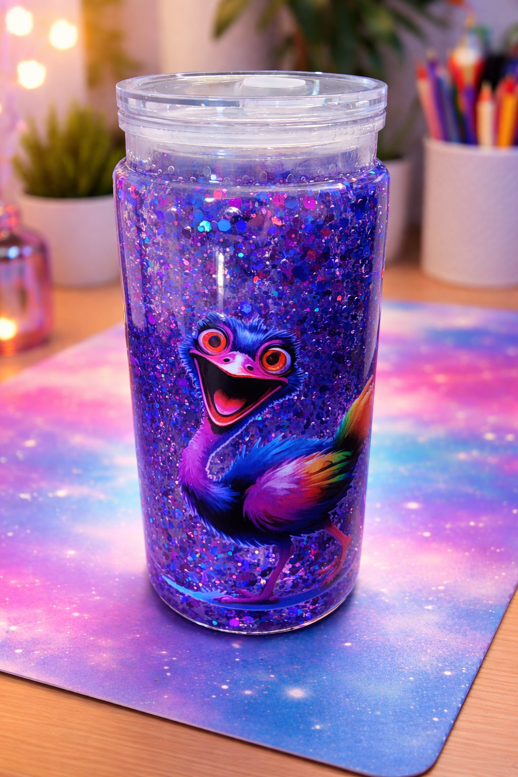 20 oz Crazy Birds snowglobe