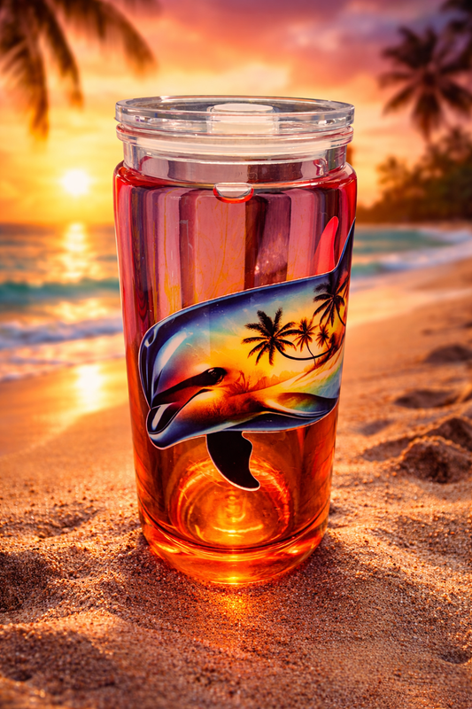20 oz Dolphin Sunset snowglobe