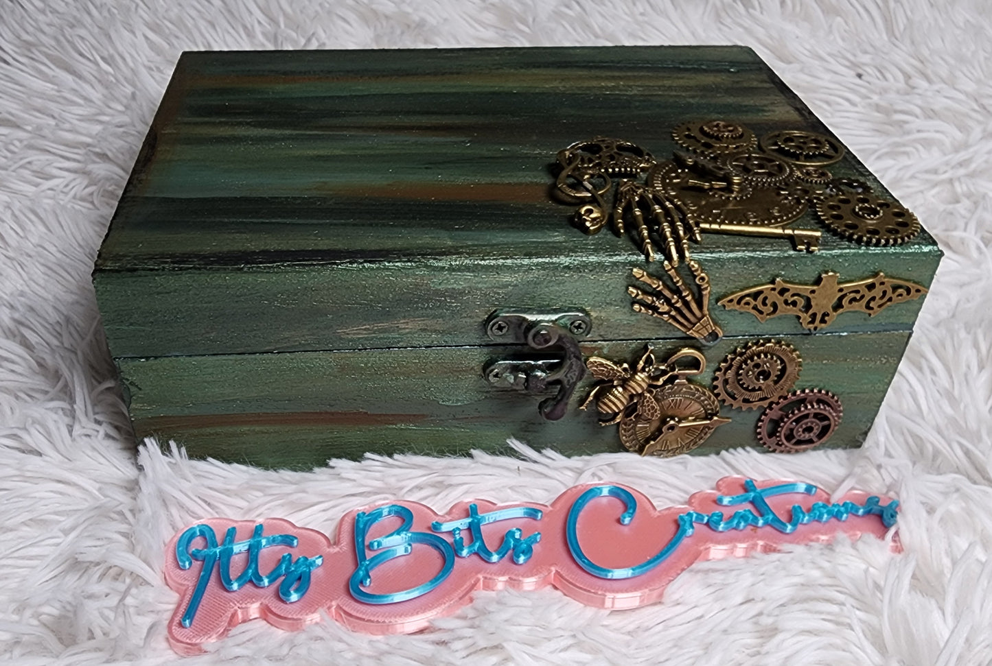 Steampunk Trinket Box Green