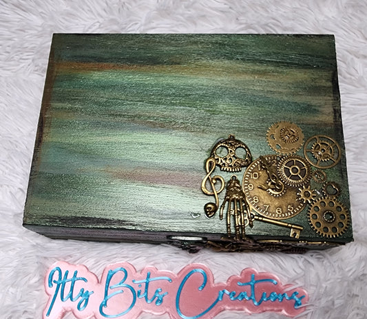 Steampunk Trinket Box Green