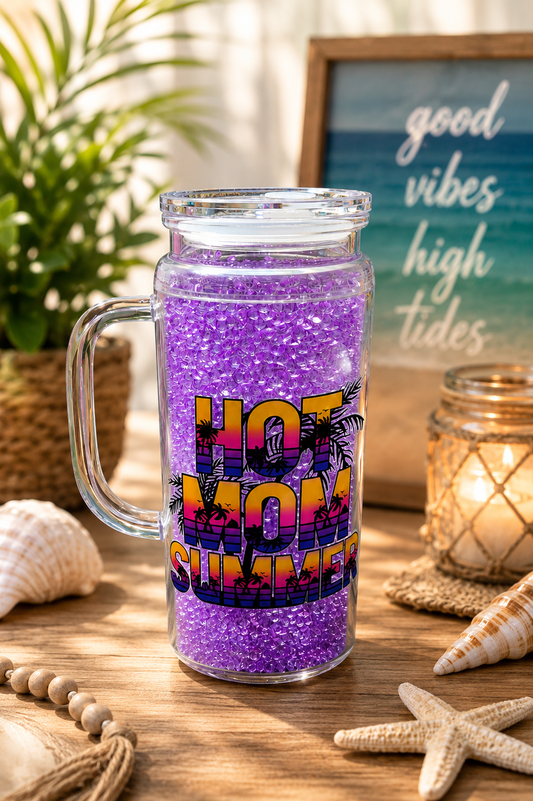 20 oz handle Hot Mom Summer rhinestone snowglobe