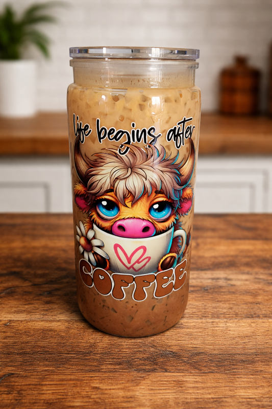 20 oz Iced Coffee Cow snowglobe