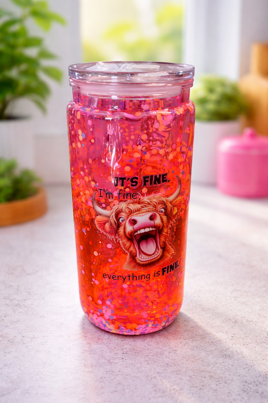 20 oz I'm Fine snowglobe