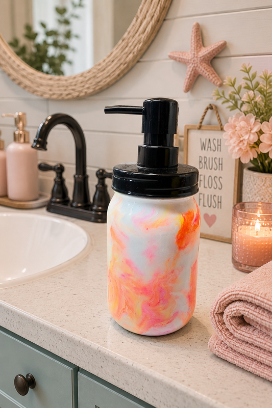 Pink Orange Soap Dispenser
