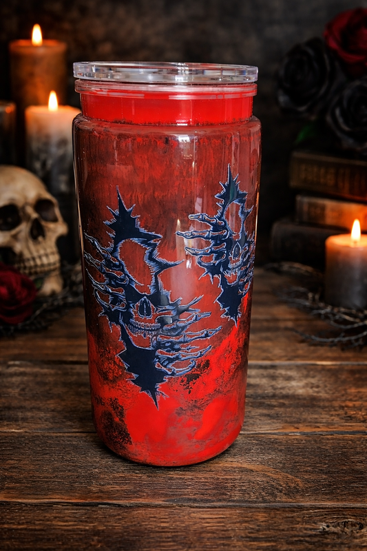 20 oz Red Black Skulls snowglobe