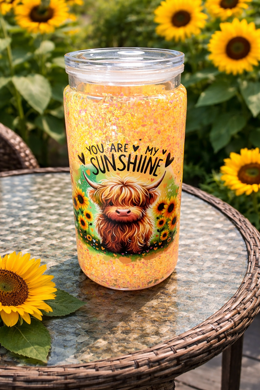 20 oz Sunflower Cow snowglobe